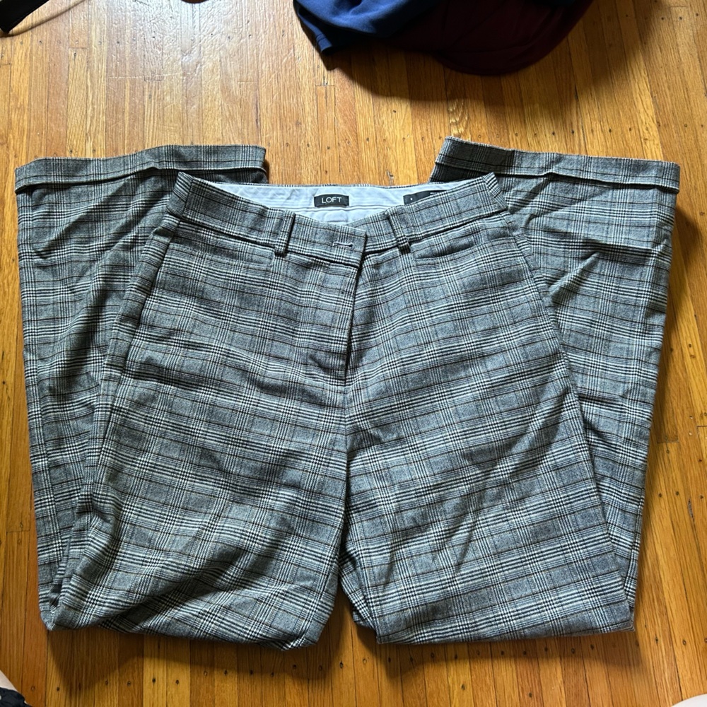 LOFT Plaid High Waist Pants